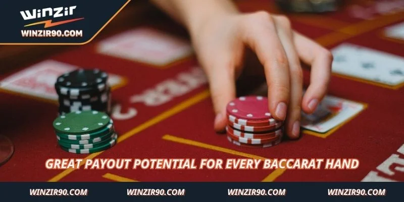 Great payout potential for every baccarat hand